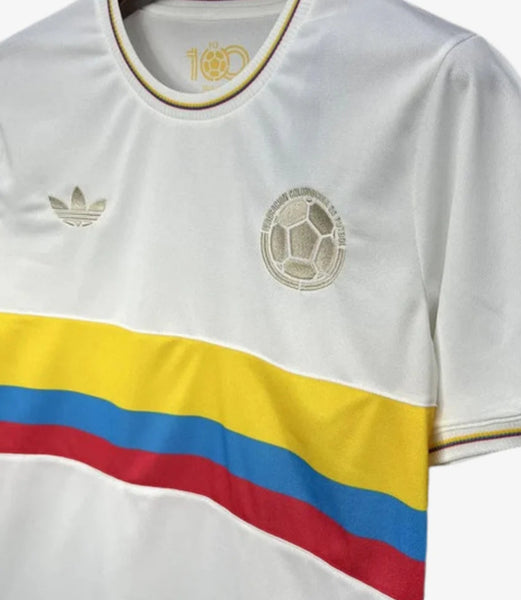Colombia 2024-2025 100 Year Anniversary Men's Football Shirt White