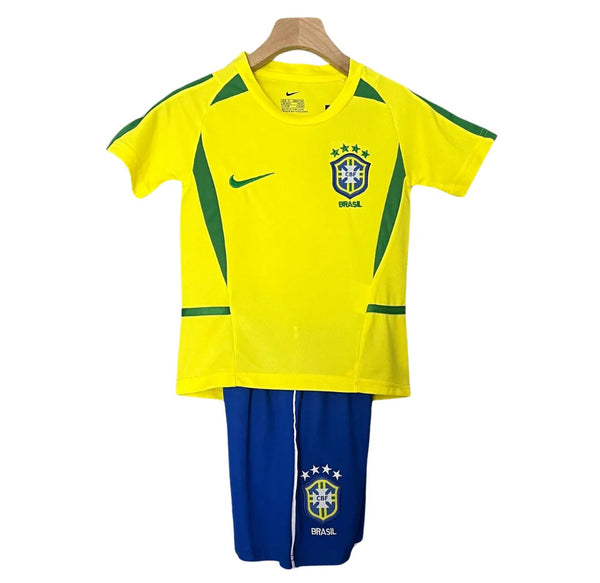 Brazil 2002 World Cup Retro Home Kid's Football Kit