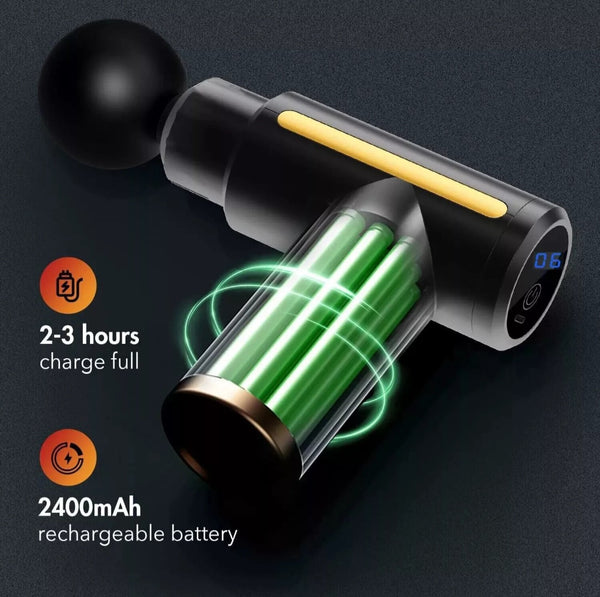 Massage Gun Portable 6 Speeds 4 Heads Deep Percussion Premium Massager Muscle Vibration Tissue Relaxing Therapy
