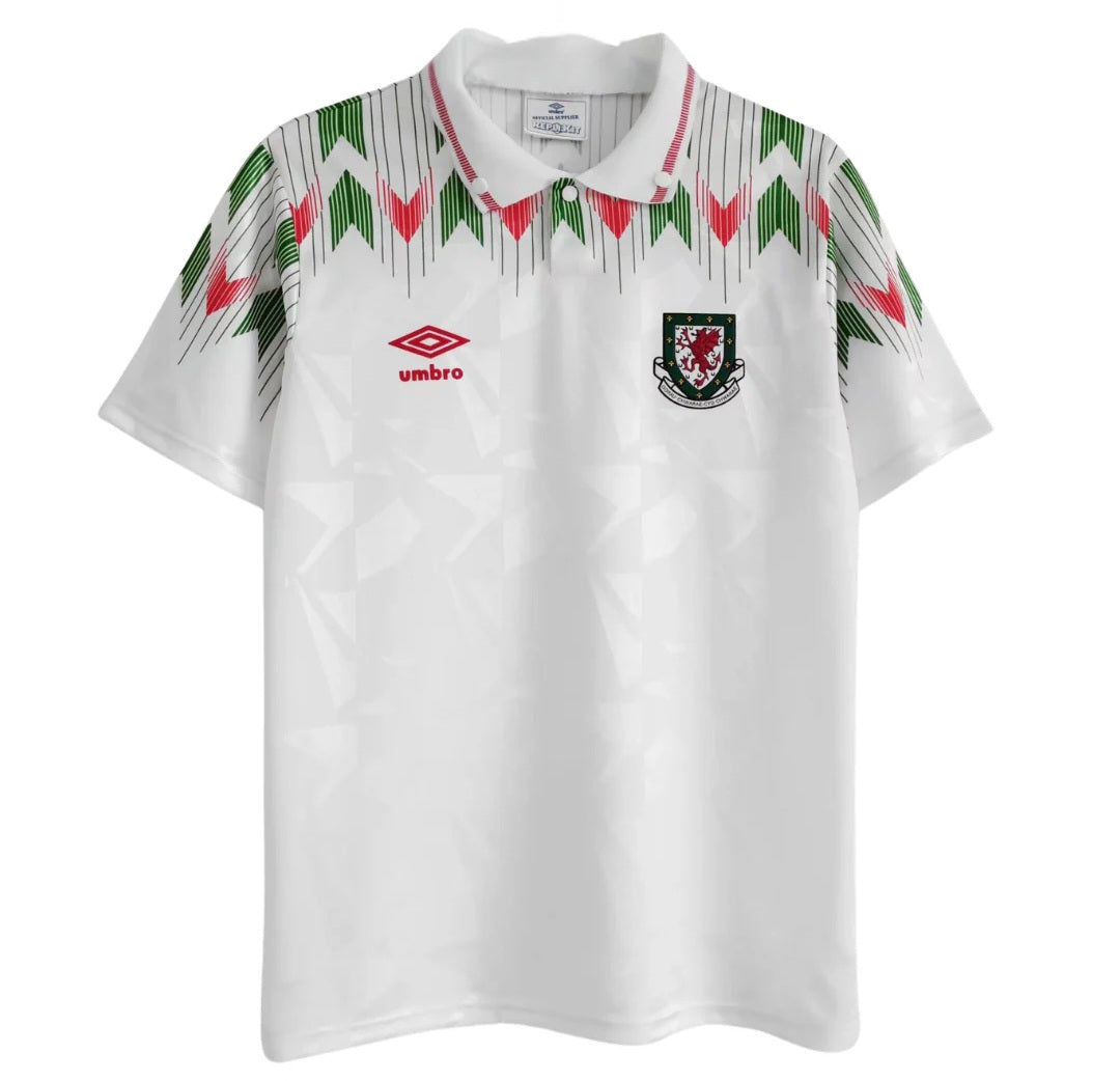 Wales 1990-1992 Retro Away Men's Football Shirt White