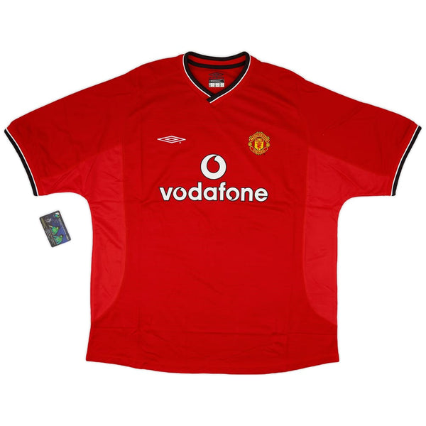 Manchester United 2000-2002 Retro Home Men's Football Shirt Beckham 7 Print