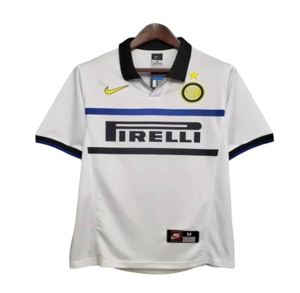 Inter Milan 1998-1999 Away Retro Men's Football Shirt White Ronaldo 9