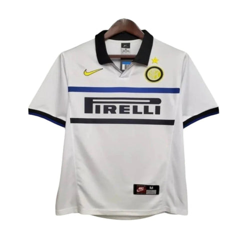 Inter Milan 1998-1999 Away Retro Men's Football Shirt White Ronaldo 9