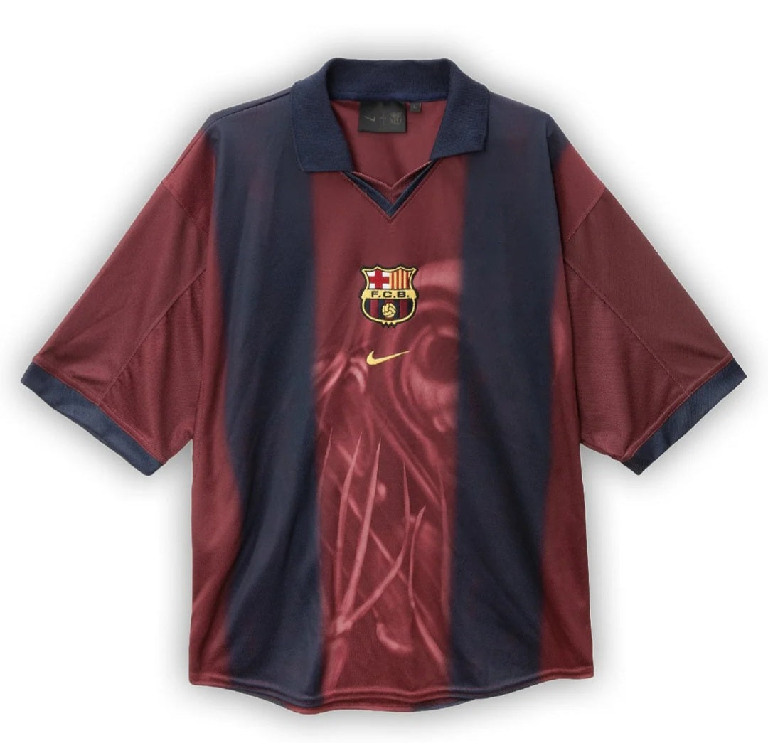 Barcelona X Cactus Jack Skeleton Travis Scott Special Limited Edition 2000-2001 Retro Home Men's Football Shirt