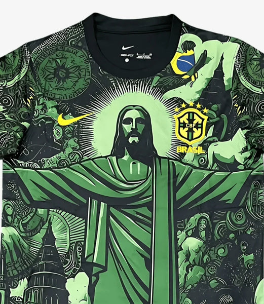 Brazil 2024-2025 Christ The Redeemer Special Limited Edition Men's Football Shirt Green