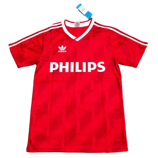 PSV Eindhoven 1987-1988 Retro Home Men's Football Shirt Red & White Stripes