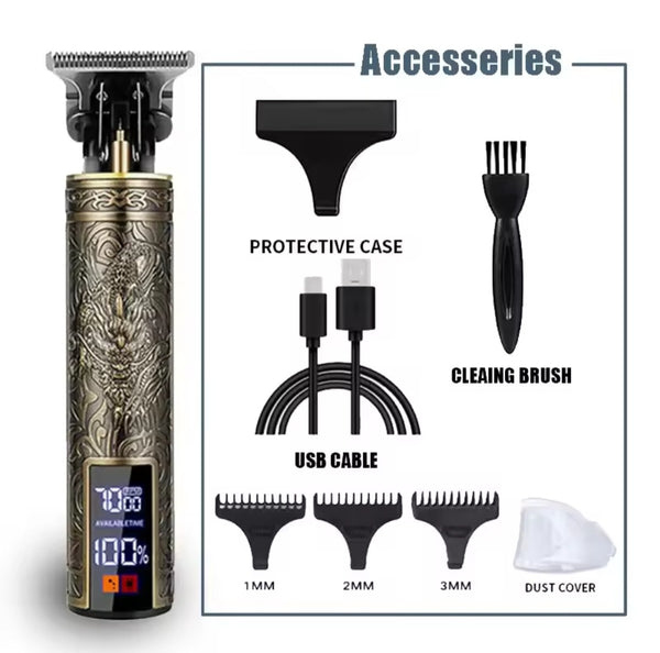 T9 Professional LED Display Mens Hair Clippers Trimmer Machine Small/Mini Cordless Beard Electric Shaver