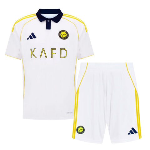 Al Nassr 2025-2026 CR7 Away Kid's Football Kit White