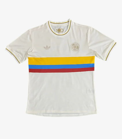 Colombia 2024-2025 100 Year Anniversary Men's Football Shirt White
