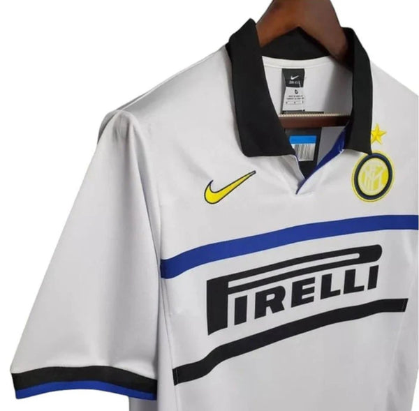 Inter Milan 1998-1999 Away Retro Men's Football Shirt White Ronaldo 9