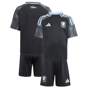 Aston Villa 2025-2026 Away Kid's Football Kit Black