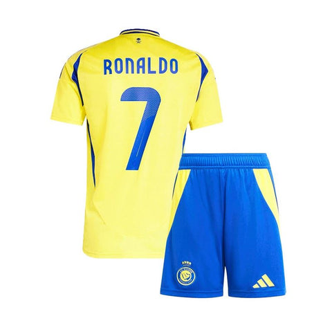 Al Nassr 2024-2025 Ronaldo CR7 Print Home Kid's Kit Yellow