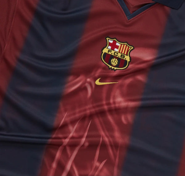 Barcelona X Cactus Jack Skeleton Travis Scott Special Limited Edition 2000-2001 Retro Home Men's Football Shirt