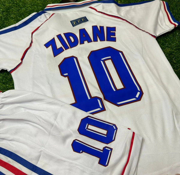 France 1998 World Cup Retro Away Kid's Football Kit Zidane 10
