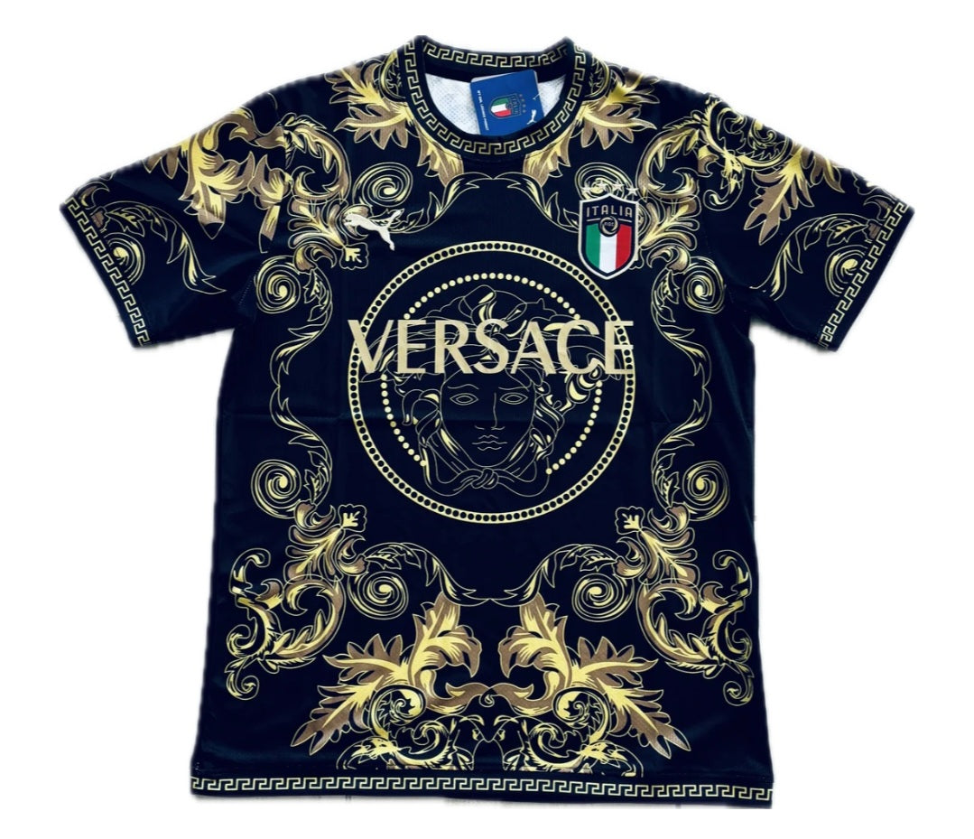 Italy X Versace Concept Special Limited Edition Men's Football Shirt Black 2023