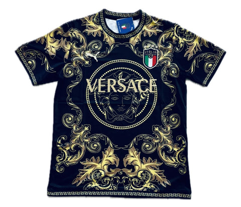 Italy X Versace Concept Special Limited Edition Men's Football Shirt Black 2023