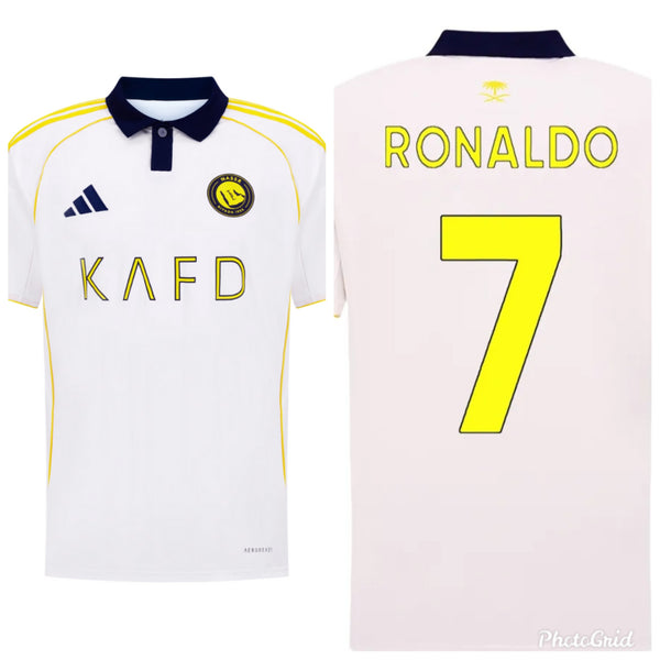 Al Nassr 2025-2026 Ronaldo CR7 Away Men's Football Shirt White