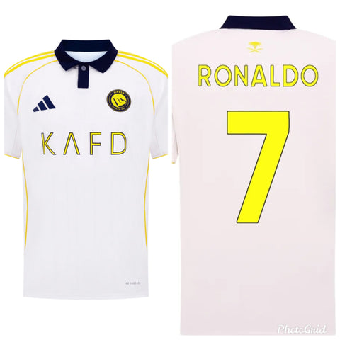 Al Nassr 2025-2026 Ronaldo CR7 Away Men's Football Shirt White