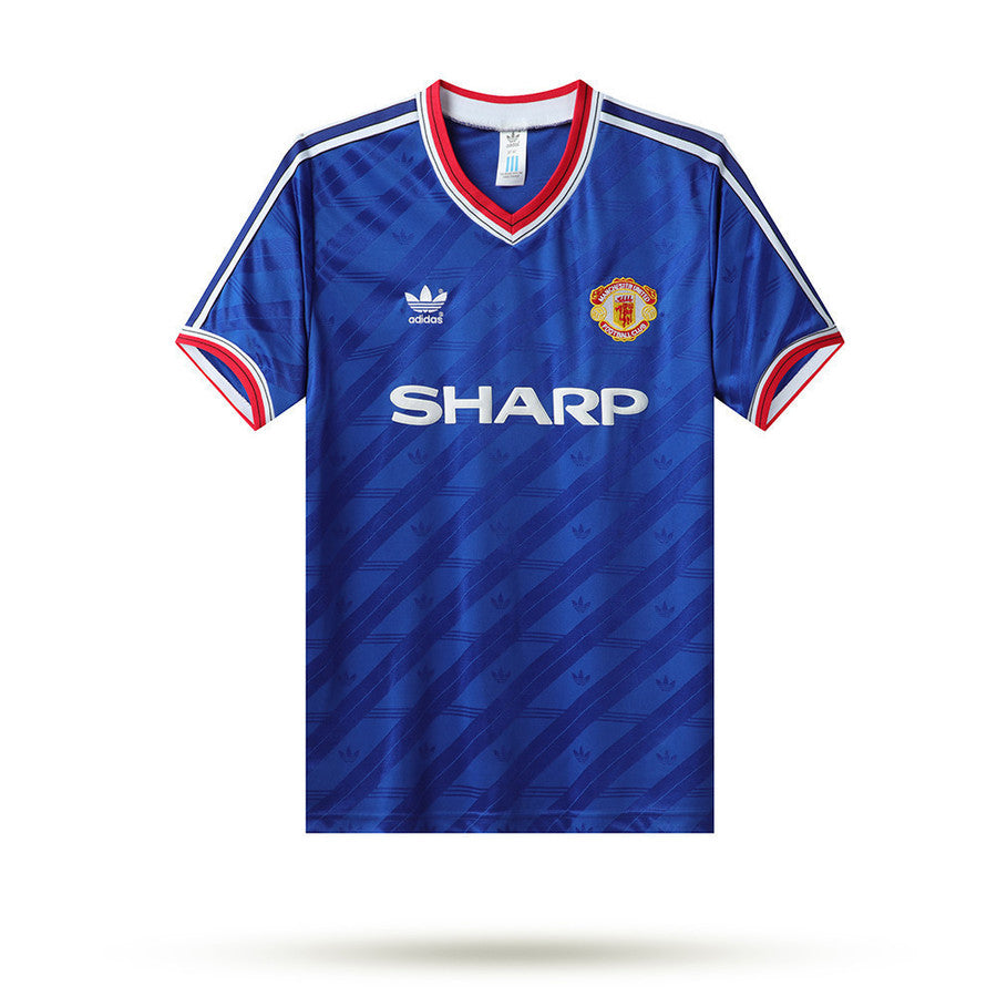 Manchester United 1986-1988 Retro Away Men's Football Shirt Blue