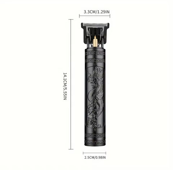 T9 Professional Mens Hair Clippers Trimmer Machine Small/Mini Cordless Beard Electric Shaver Chinese Dragon Pattern Design