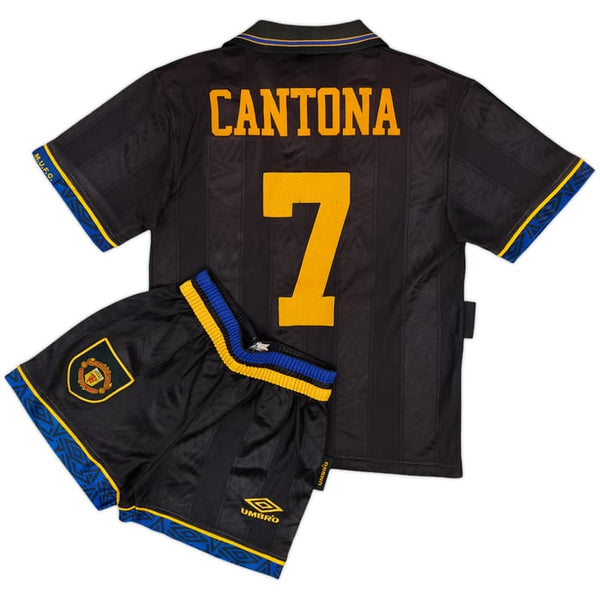 Manchester United 1994-1995 Retro Away Kid's Football Kit Cantona 7