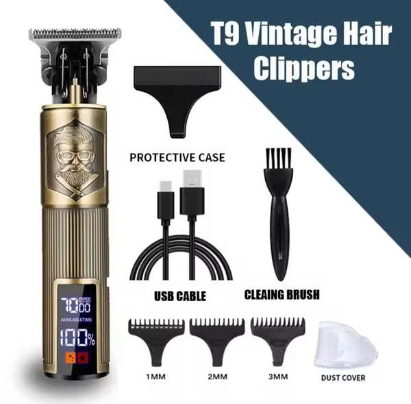 T9 Professional LED Display Mens Hair Clippers Trimmer Machine Small/Mini Cordless Beard Electric Shaver