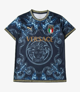 Italy X Versace Concept Special Limited Edition Men's Football Shirt Blue 2023
