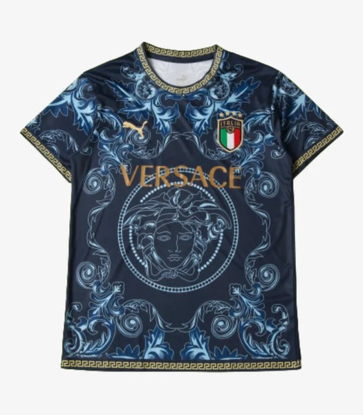 Italy X Versace Concept Special Limited Edition Men's Football Shirt Blue 2023