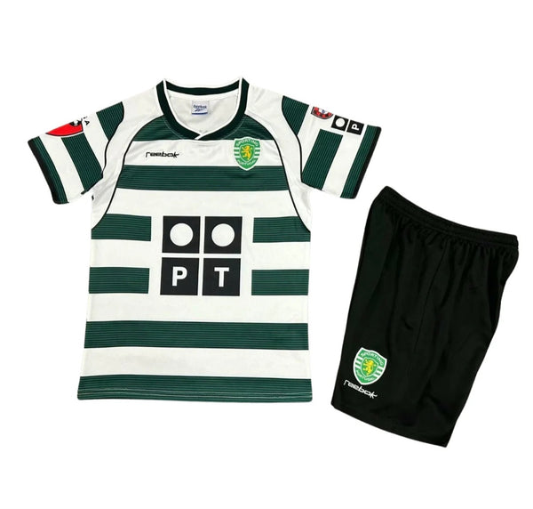 Sporting Lisbon 2001-2003 Retro Home Kid's Football Kit Ronaldo