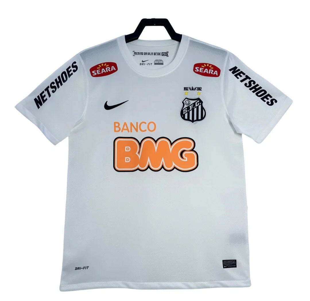 Santos 2012-2013 Home Retro Men's Football Shirt White Neymar JR 10