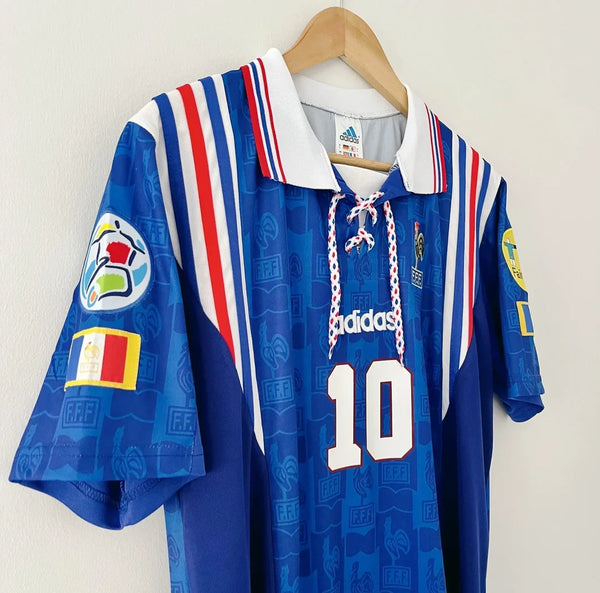 France Euro 1996 Retro Home Men's Football Shirt Zidane 10