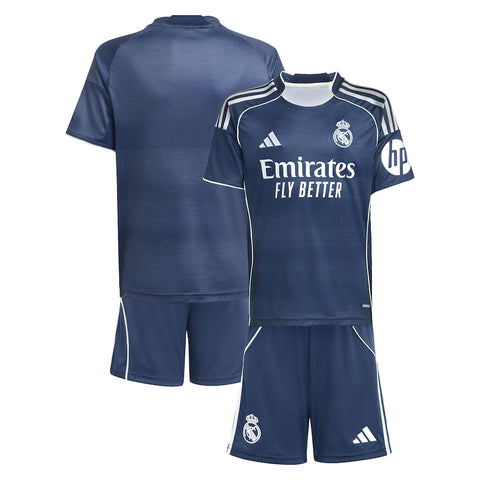Real Madrid 2025-2026 Away Kid's Football Kit Blue