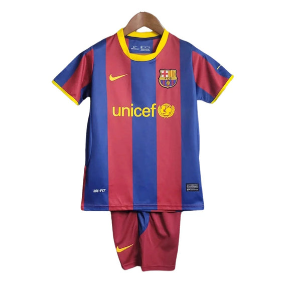 Barcelona 2010-2011 Retro Home Kid's Football Kit Messi 10
