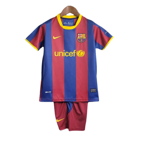 Barcelona 2010-2011 Retro Home Kid's Football Kit Messi 10