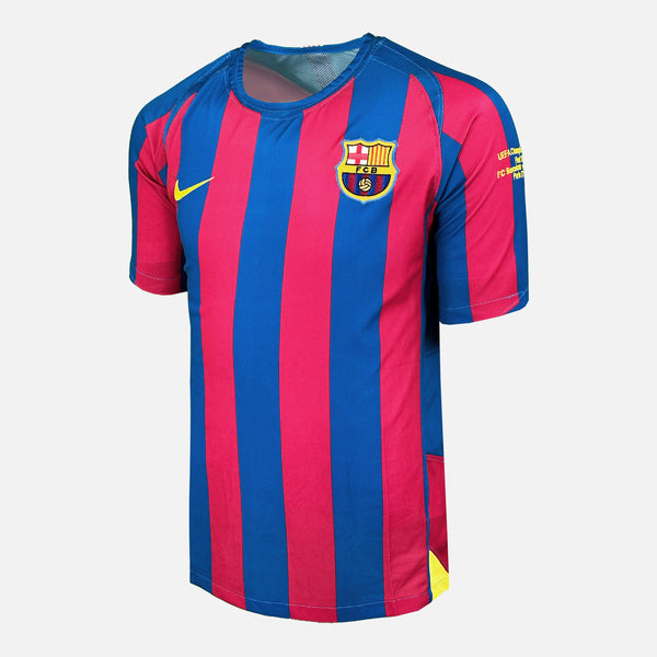 Barcelona 2005-2006 Retro Home Men's Football Shirt Ronaldinho 10 Print