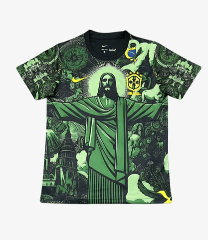 Brazil 2024-2025 Christ The Redeemer Special Limited Edition Men's Football Shirt Green