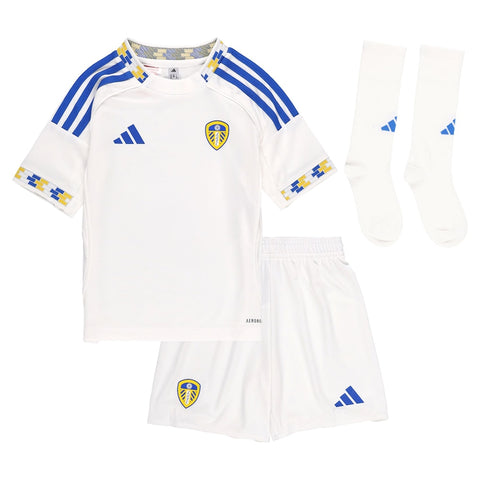 Leeds United 2025-2026 Home Kid's Football Kit White