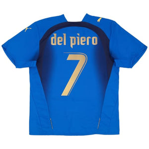 Italy World Cup 2006 Retro Home Men's Football Shirt Del Piero 7 Print Blue
