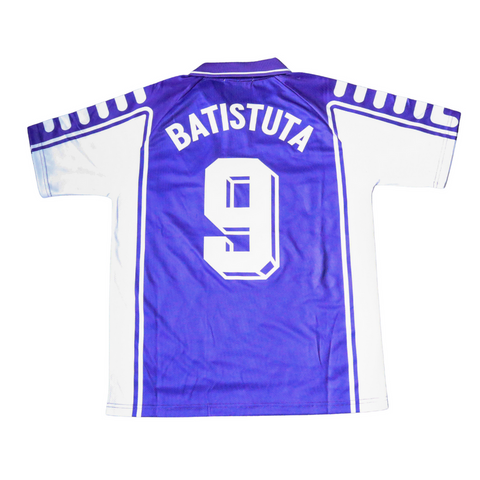 Fiorentina 1999-2000 Retro Home Men's Football Shirt Batistuta 9 Print