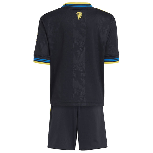 Manchester United 2025-2026 Away 3rd Kid's Football Kit Black