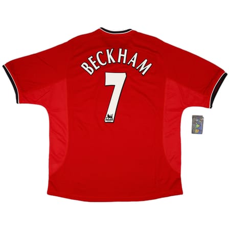 Manchester United 2000-2002 Retro Home Men's Football Shirt Beckham 7 Print