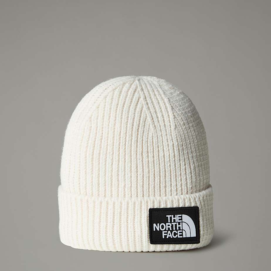 The North Face Logo Beanie White Hat