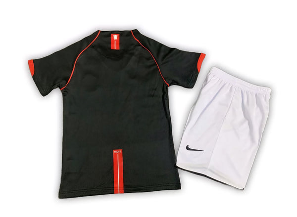 Manchester United 2007-2008 Retro Away Kid's Football Kit Black