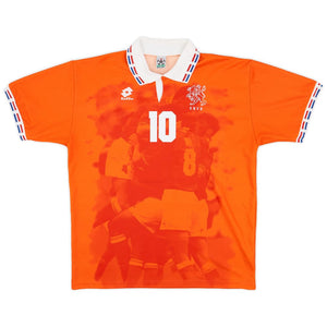 Netherlands Euro 1996 Retro Home Men's Football Shirt Bergkamp 8 Print Orange