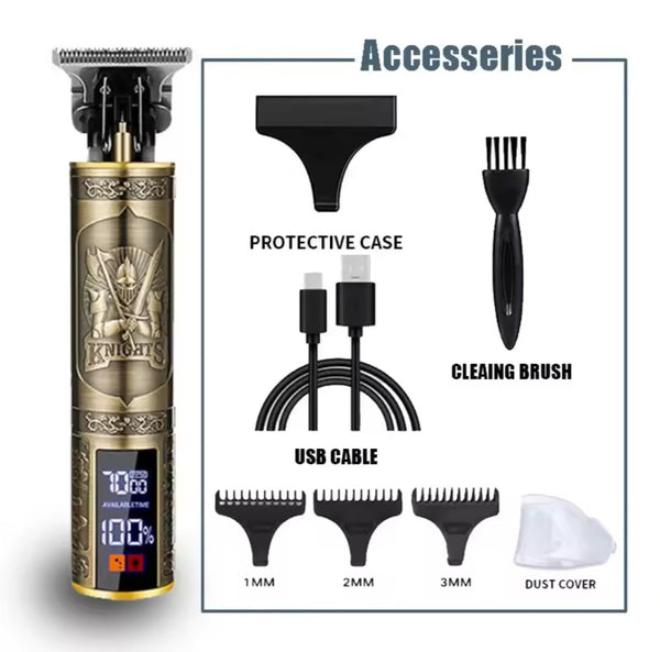 T9 Professional LED Display Mens Hair Clippers Trimmer Machine Small/Mini Cordless Beard Electric Shaver
