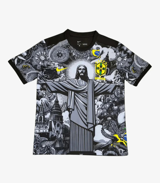 Brazil 2024-2025 Christ The Redeemer Special Limited Edition Men's Football Shirt Black