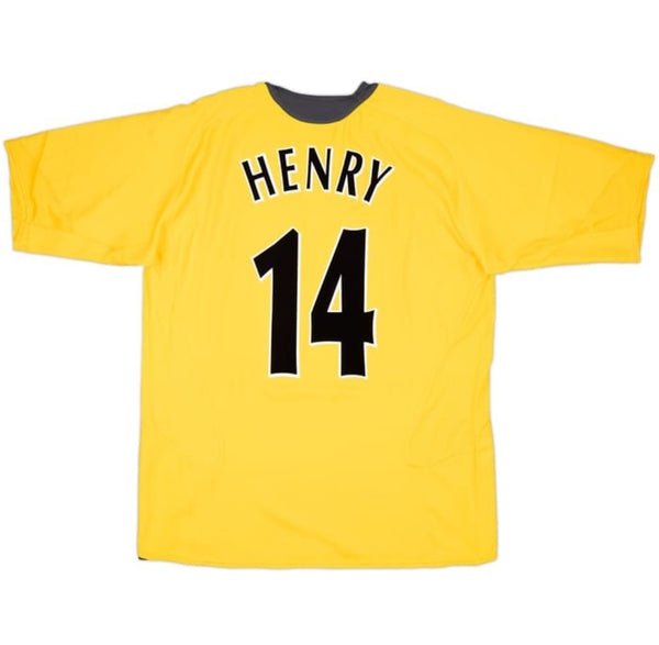 Arsenal 2005-2006 Retro Away Men's Football Shirt Yellow Henry 14