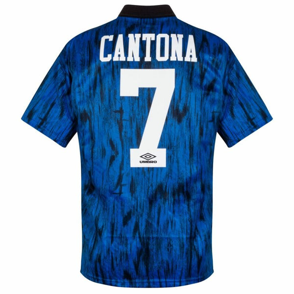 Manchester United 1992-1993 Retro Away Men's Football Shirt Cantona 7 Print Blue