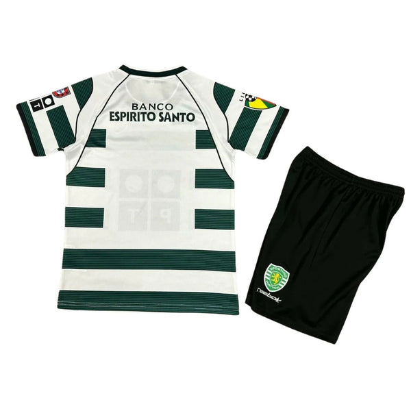 Sporting Lisbon 2001-2003 Retro Home Kid's Football Kit Ronaldo