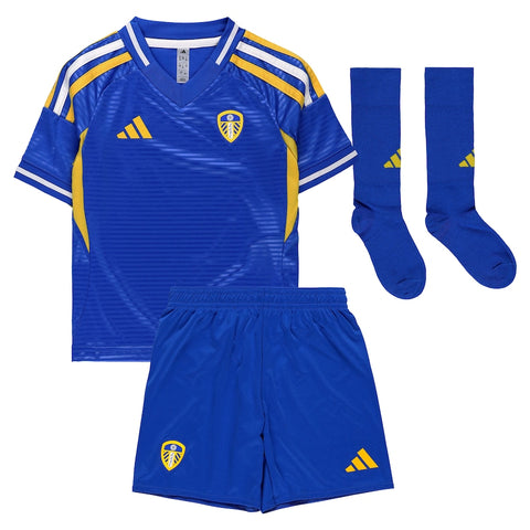 Leeds United 2025-2026 Away Kid's Football Kit Blue